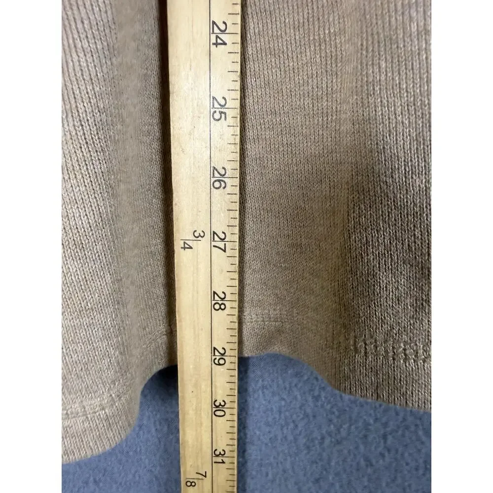 Banana Republic Sweater Mens Large Oatmeal Cotton Quarter Zip Mock Neck Pullover